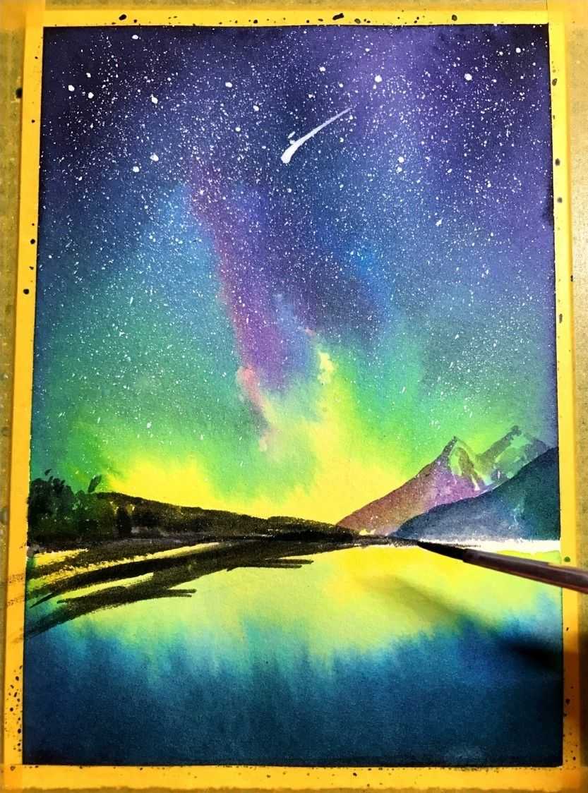 怎么样用水彩画绚烂星空?学会这几点,画起来很简单,网友:收藏