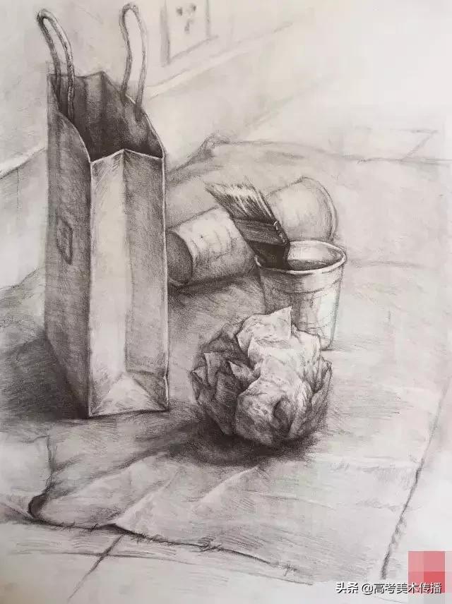 西安美院静物素描高分卷,西安美院素描半身像高分卷