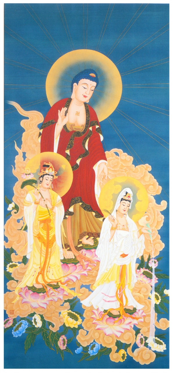西方三圣是指阿弥陀佛图片,佛教西方三圣阿弥陀佛像