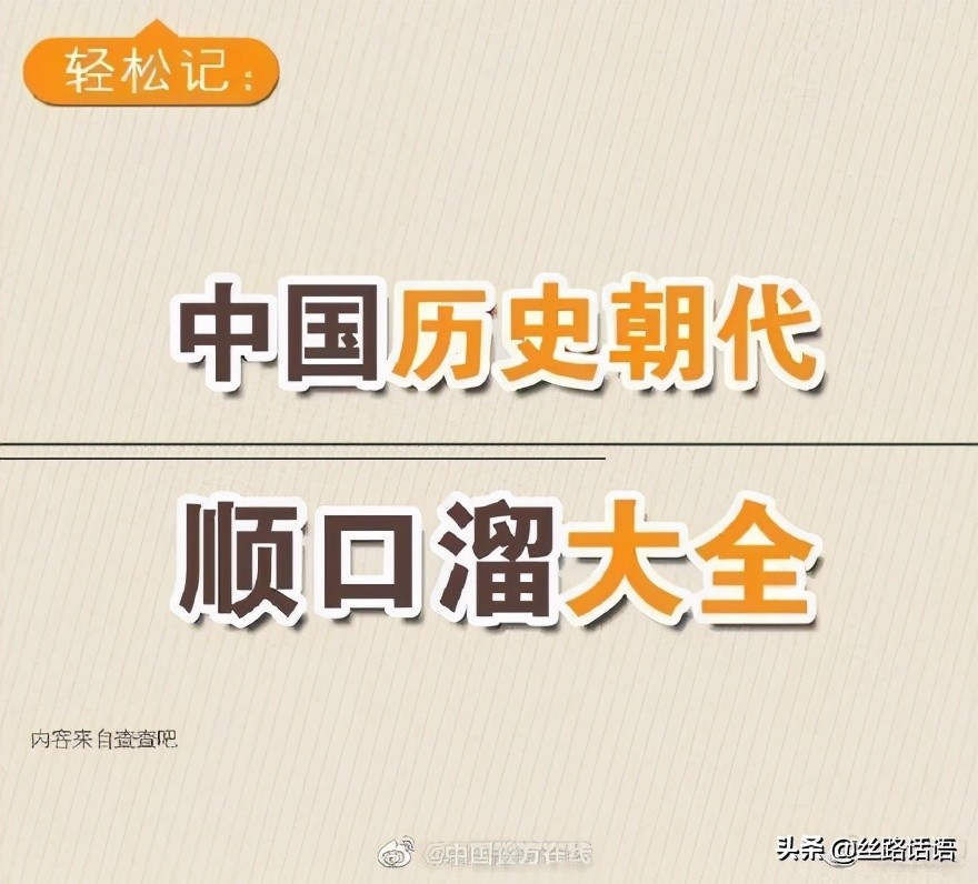 涨知识中国历朝历代皇帝列表大全,中国历史朝代顺口溜通俗版的解释