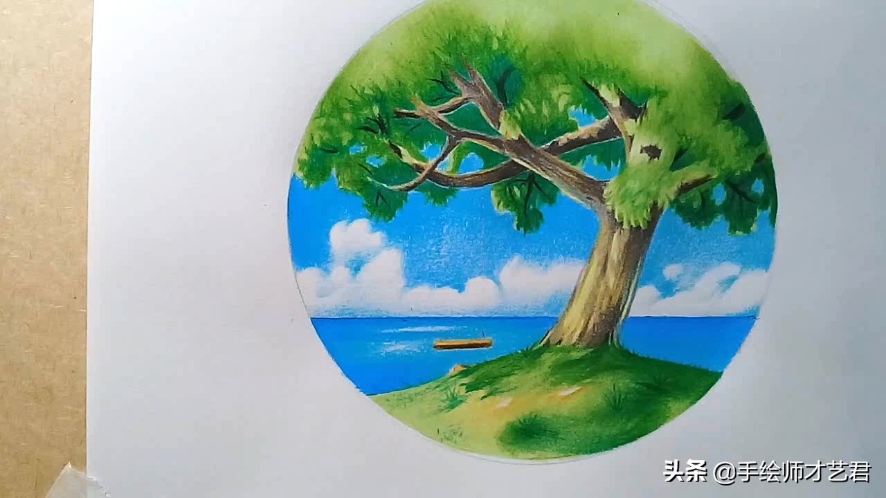 山水风景画彩铅绘画步骤教程,彩铅画风景画简单的教程