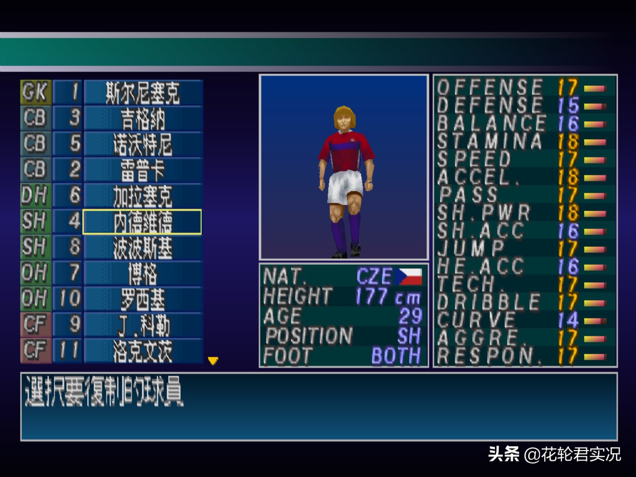 实况2000球员盘点,实况足球2017经典球员名单