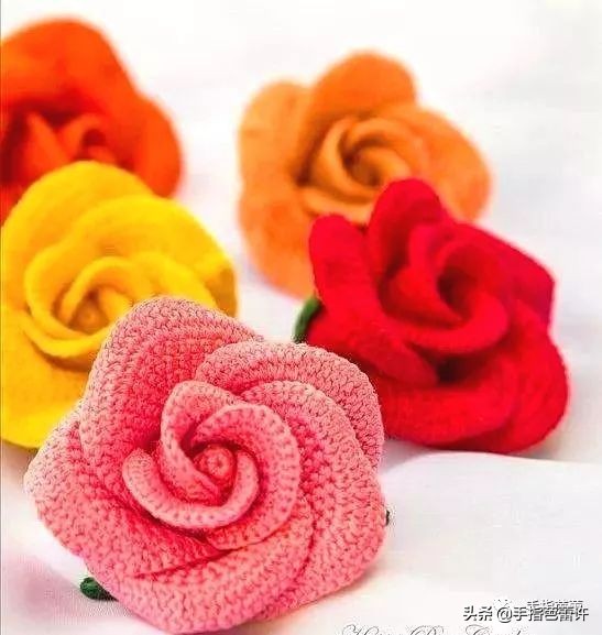 针织玫瑰花视频,缝玫瑰花针织教程