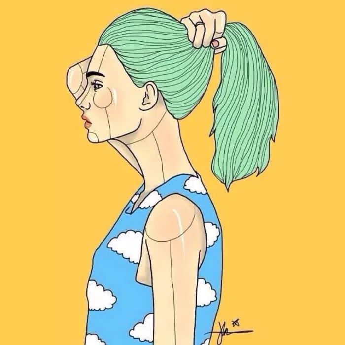 森系简约黑白手绘头像,个性原宿风手绘头像