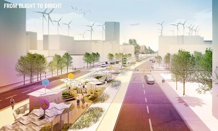 道路设计效果图,个性路面设计