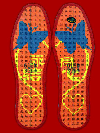 小小绣花鞋垫,一对绣花鞋垫