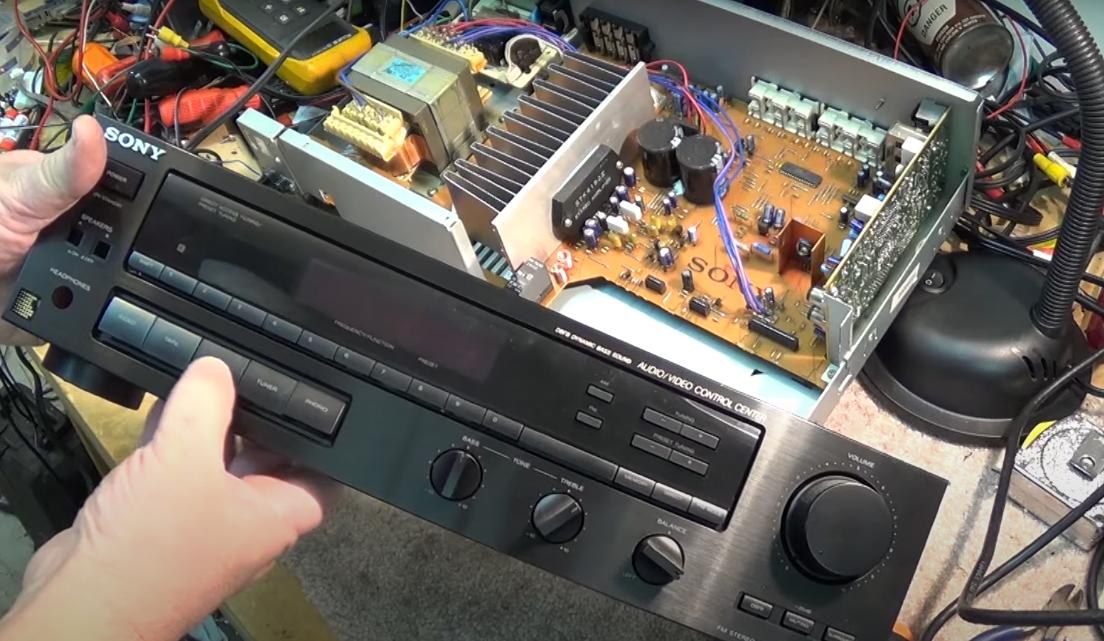 SONYSTRAV570功放机,拆解维修,采用STK4192II厚膜功率放大