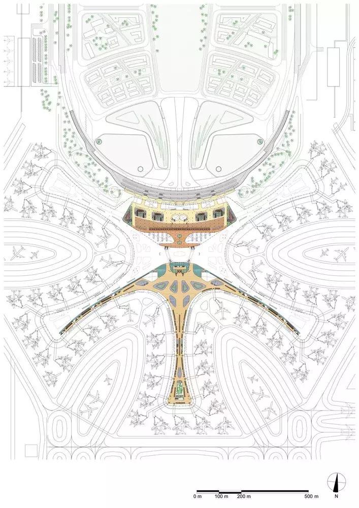北京大兴机场设计图五角星,大兴机场全貌