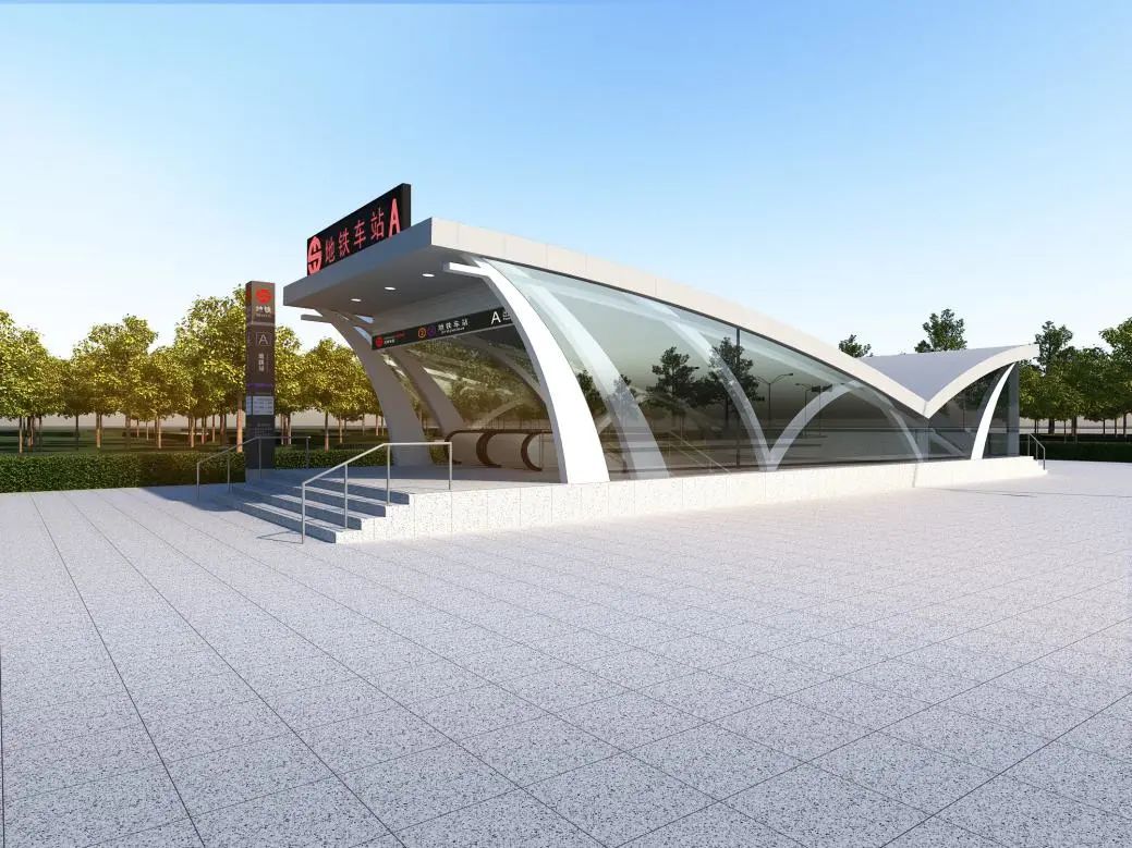 沈阳地铁4号线口罩棚最新规划图,地铁出入口罩棚