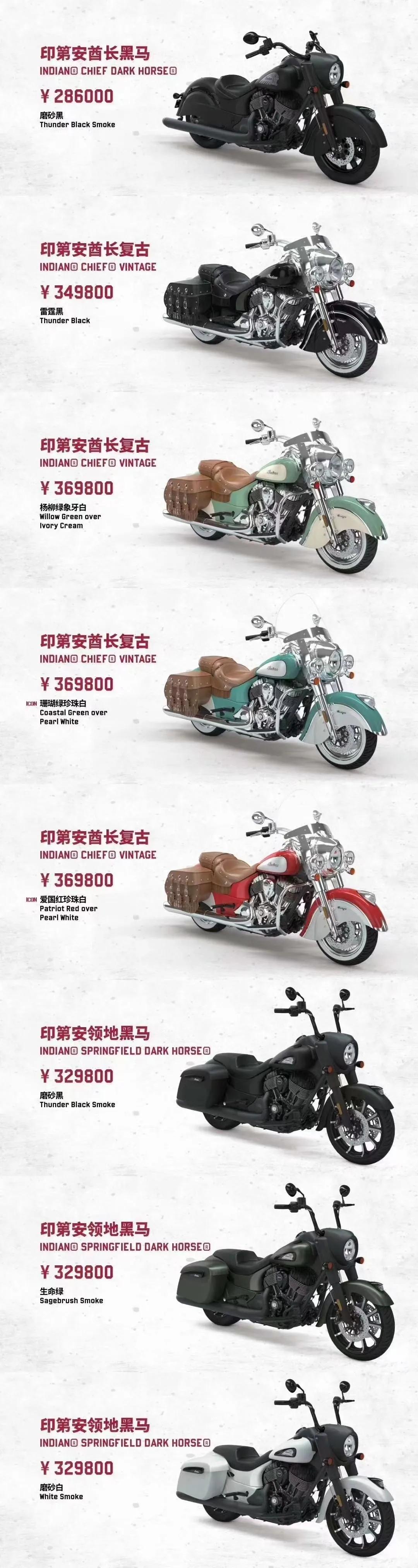 入门大众落地价,最新款印第安最贵车型