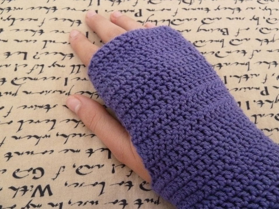 钩织护指套教程,半指分指手套钩织教程