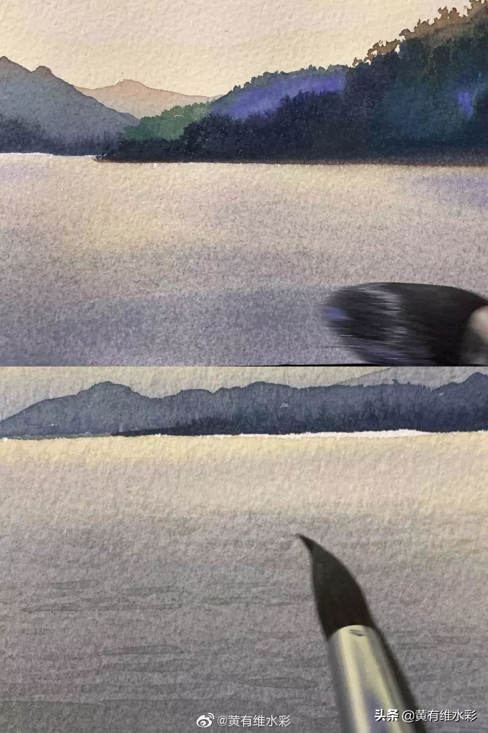 水彩画初学者超级简单的风景画,风景水彩画简单又好看教程