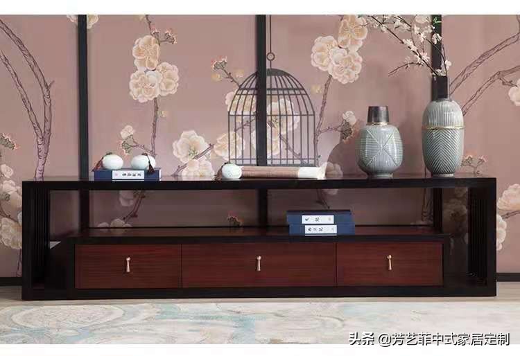 新中式家具客厅布置,新中式家具打柜子效果图
