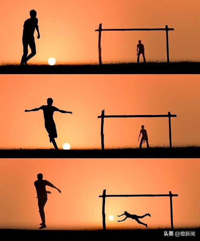 超强日落照，将太阳当足球踢？自学成才的摄影师