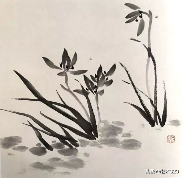 国画兰花画法免费技法教程,国画兰花绘画图
