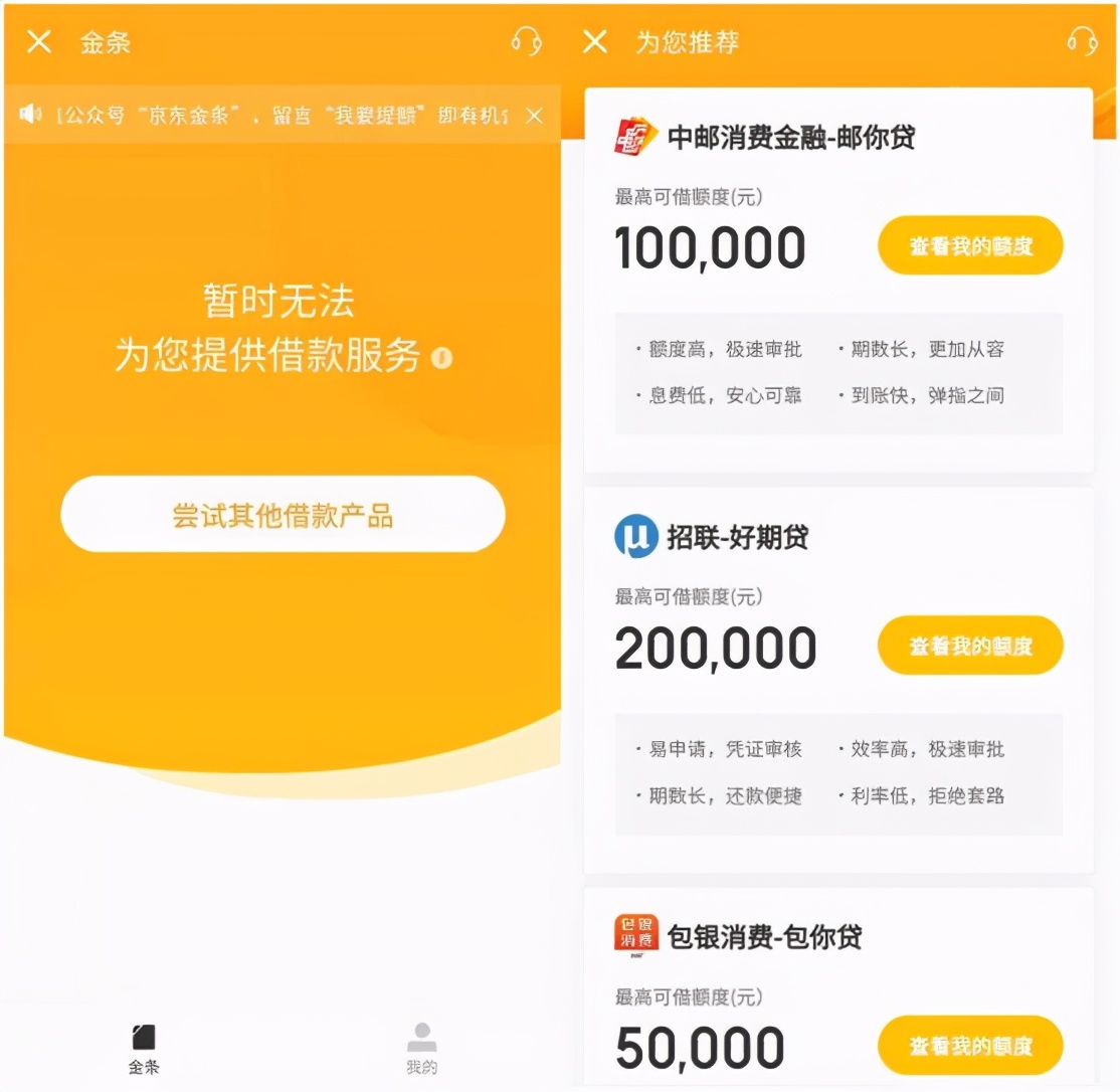 申请京东金条借款未通过怎么回事,京东金条借款审核未通过截图