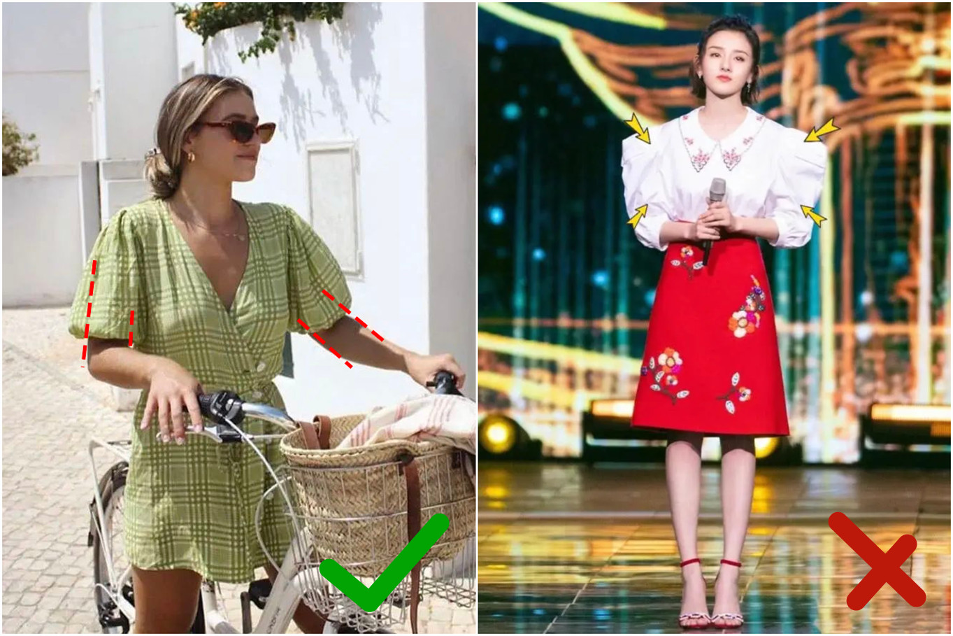 今年风头不减的泡泡袖如何穿,泡泡袖胳膊松紧怎么改不显壮