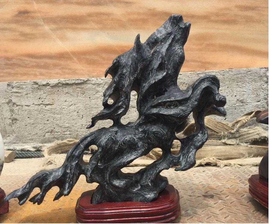 莲花瓣灵璧石作假过程,灵璧石白筋黄筋能作假吗