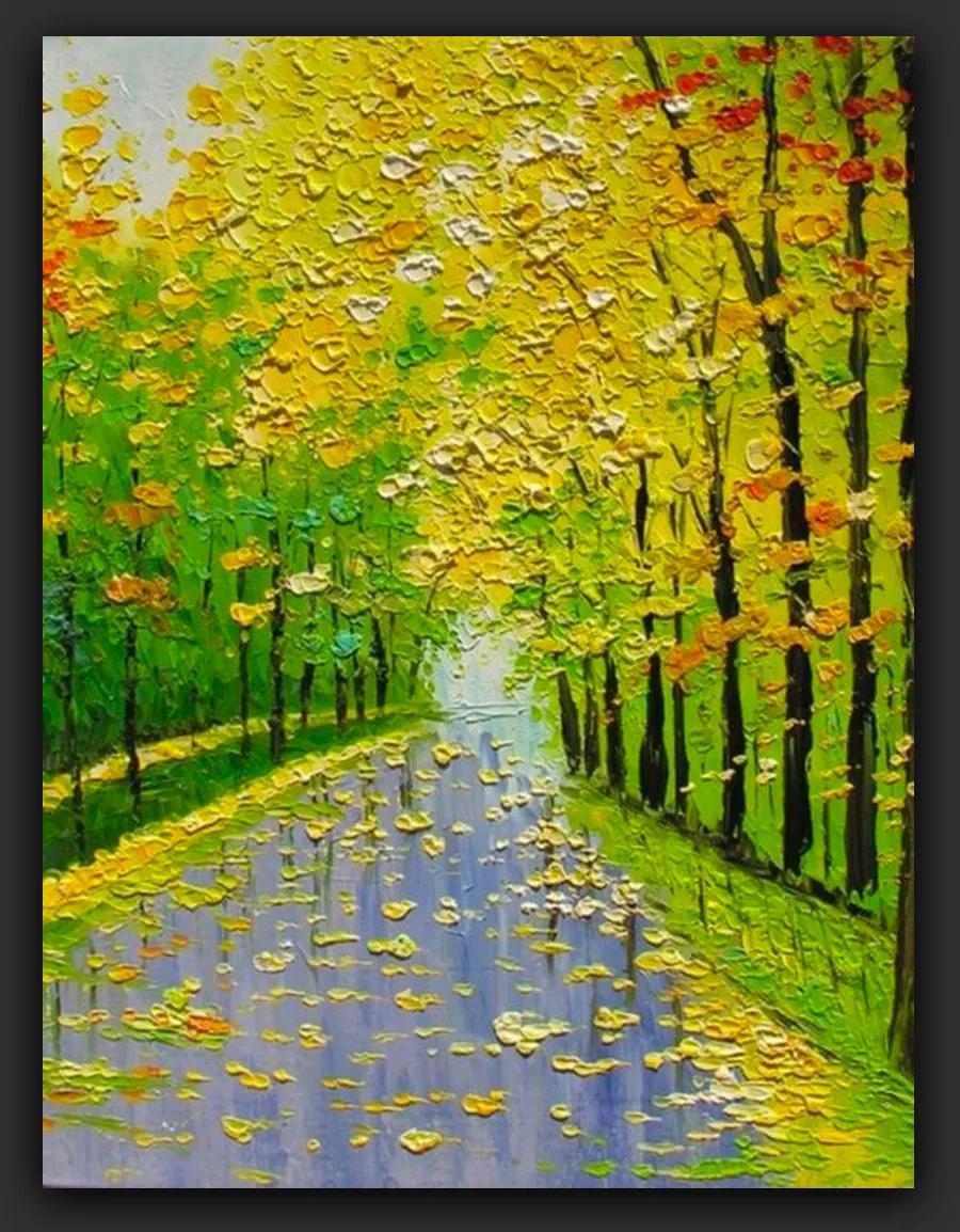 丙烯颜料绘画初学者风景画,丙烯画风景颜料简单