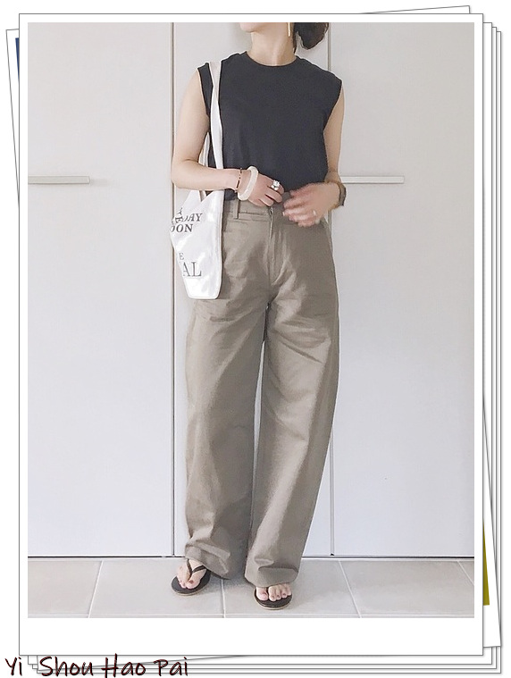 优衣库高腰阔腿直筒裤穿搭,优衣库的高腰宽腿裤