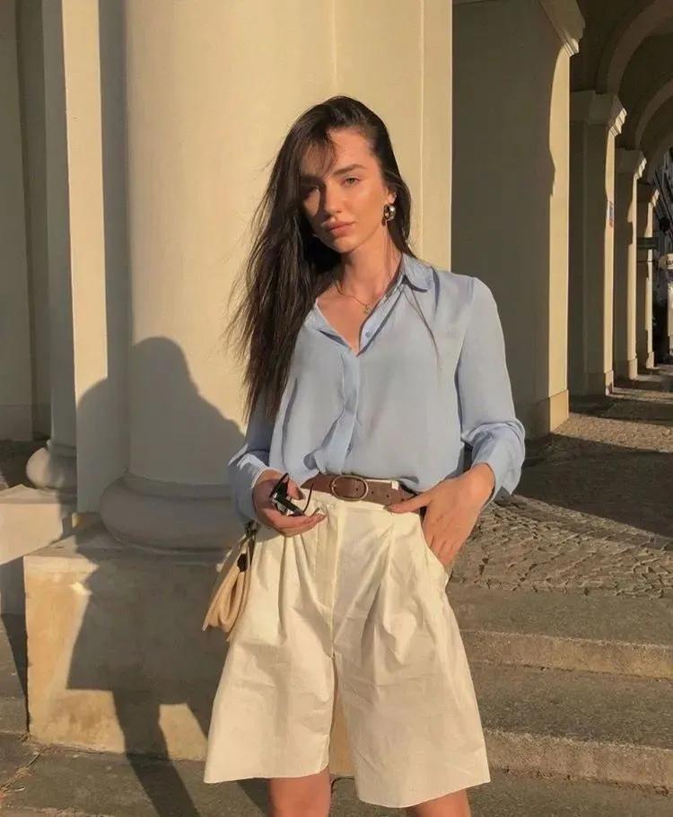 夏季休闲宽松短袖t恤每日穿搭,上短下长不露腿t恤穿搭夏季