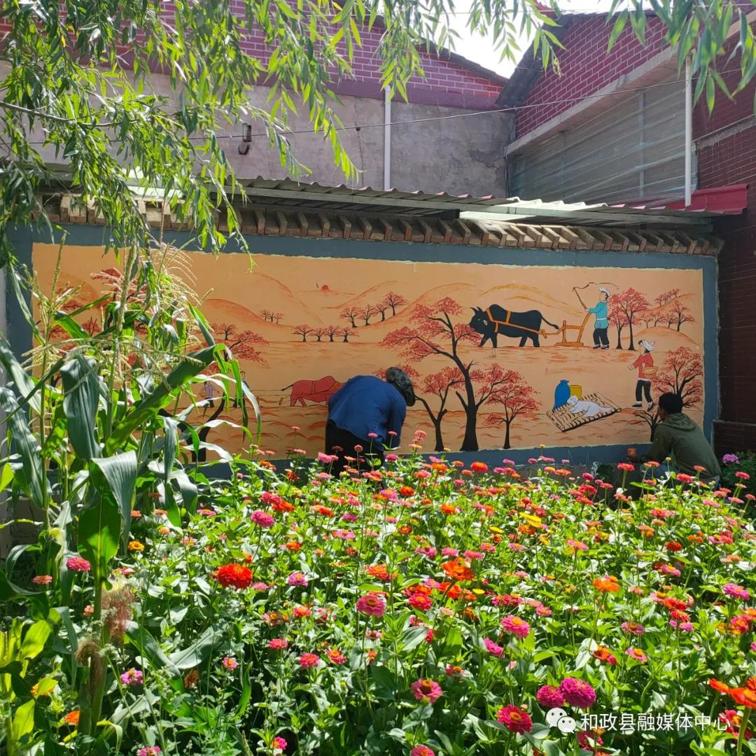 乡村振兴山水墙绘手绘,乡村振兴文化墙手绘中国风