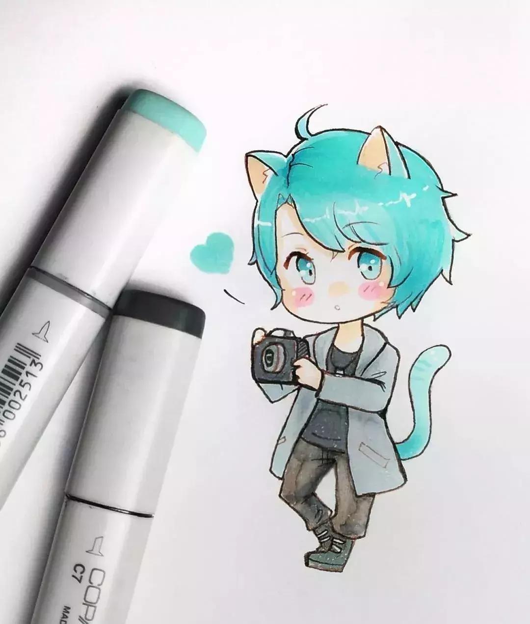 可爱动漫人物手绘马克笔,马克笔好看的动漫人物