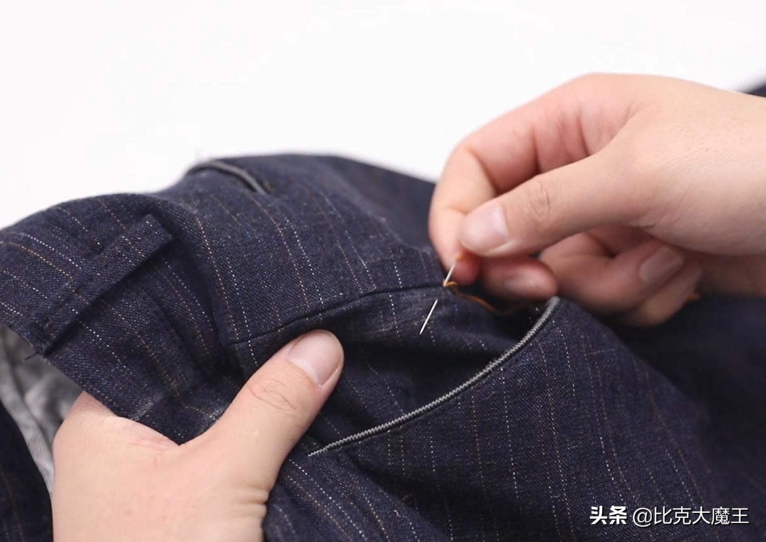 裤子裤腰大了不要扔！不用剪不用拆，教你轻松收裤腰，方法太棒了