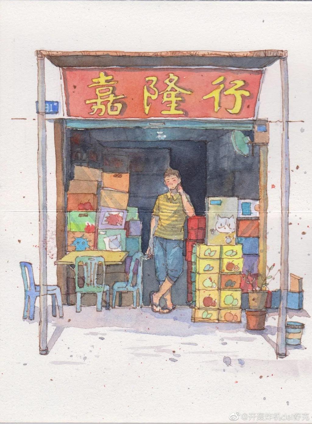 意境钢笔水彩画步骤,钢笔水彩画临摹简单入门