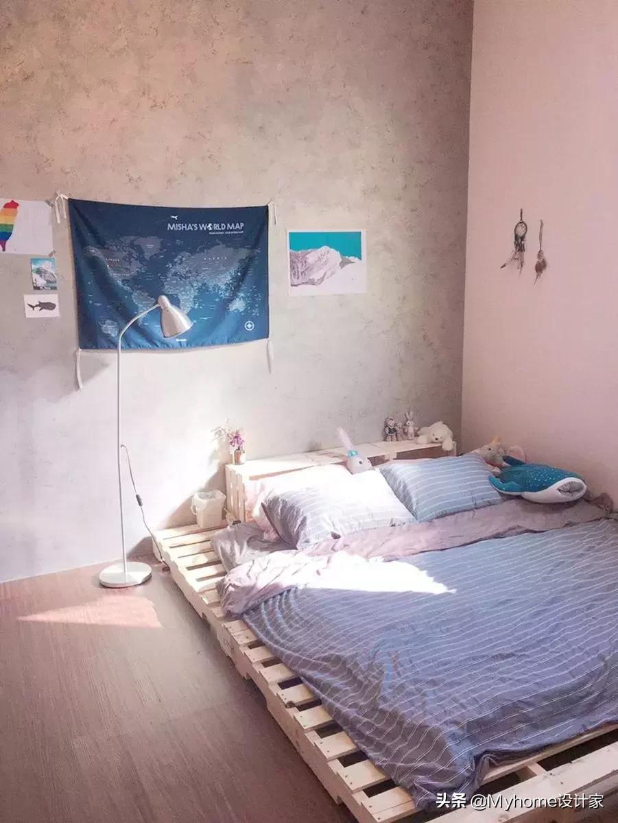 刷漆、铺地,再买个收纳箱搞定,女大学生4千元爆改13m²房间!