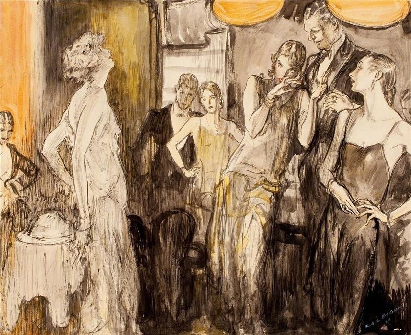 把各种场景画在一起的速写,速写故事小场景