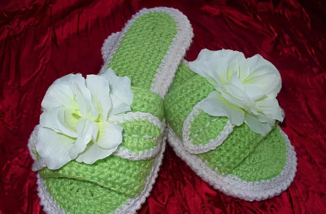 钩编拖鞋花式,教你钩织漂亮的大人拖鞋