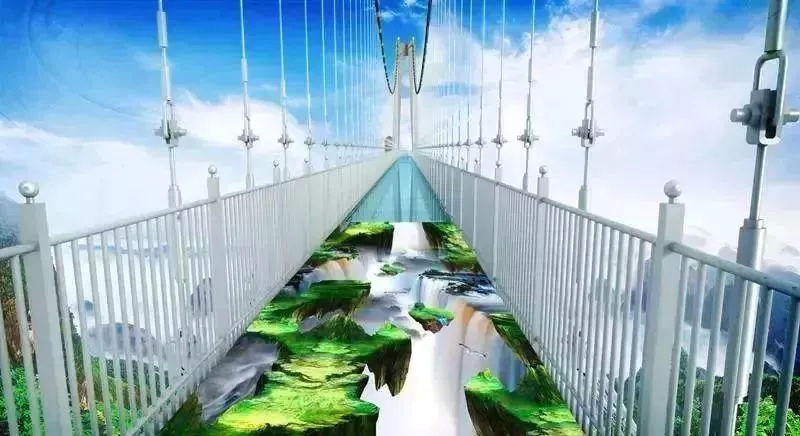 深圳五指耙公园玻璃桥,超级刺激玻璃桥第一视角