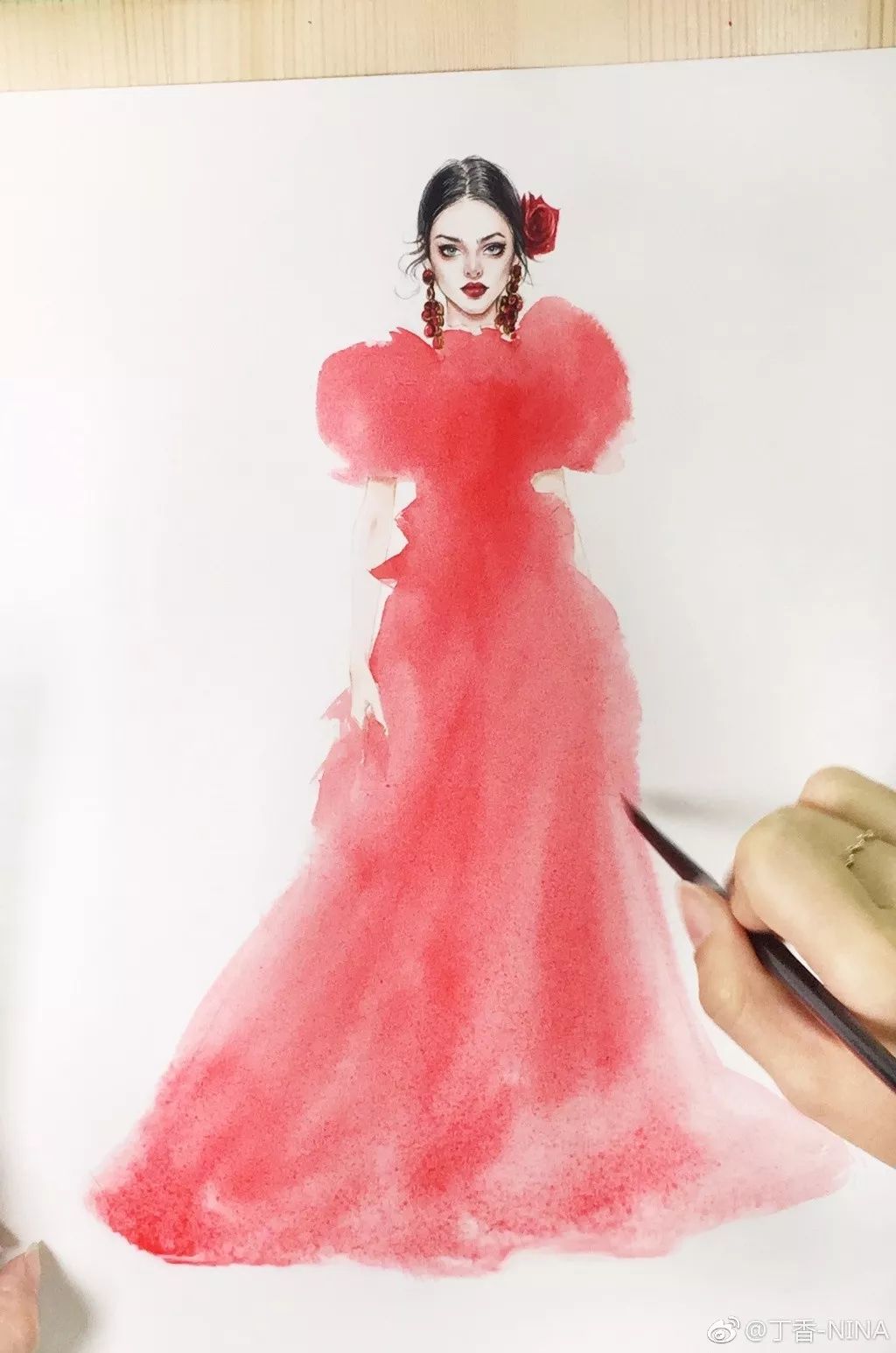 礼服怎么画好看仙气用彩铅,马克笔和彩铅裙子上色教程