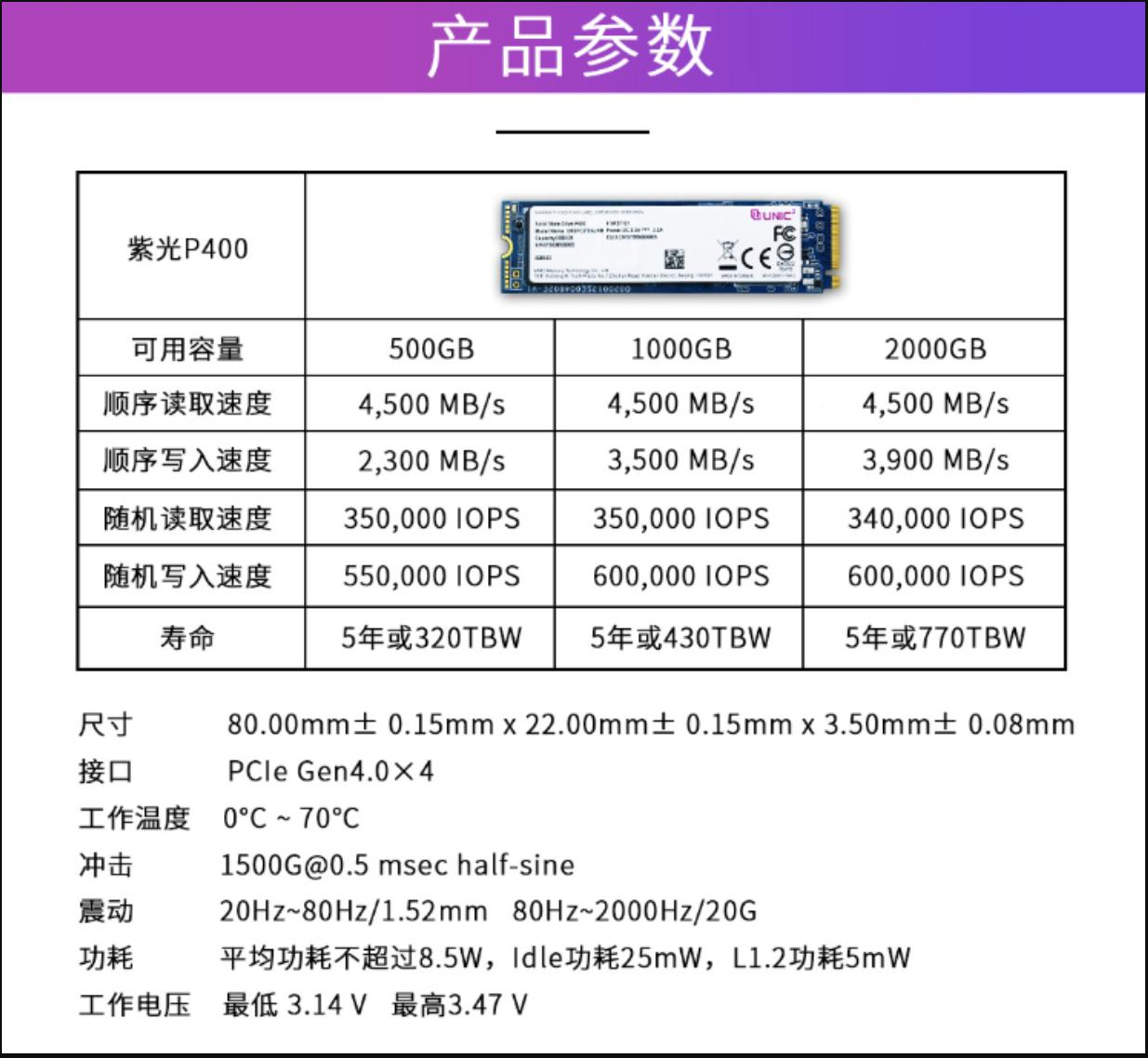 国产最好的ssd固态硬盘,紫光固态p400