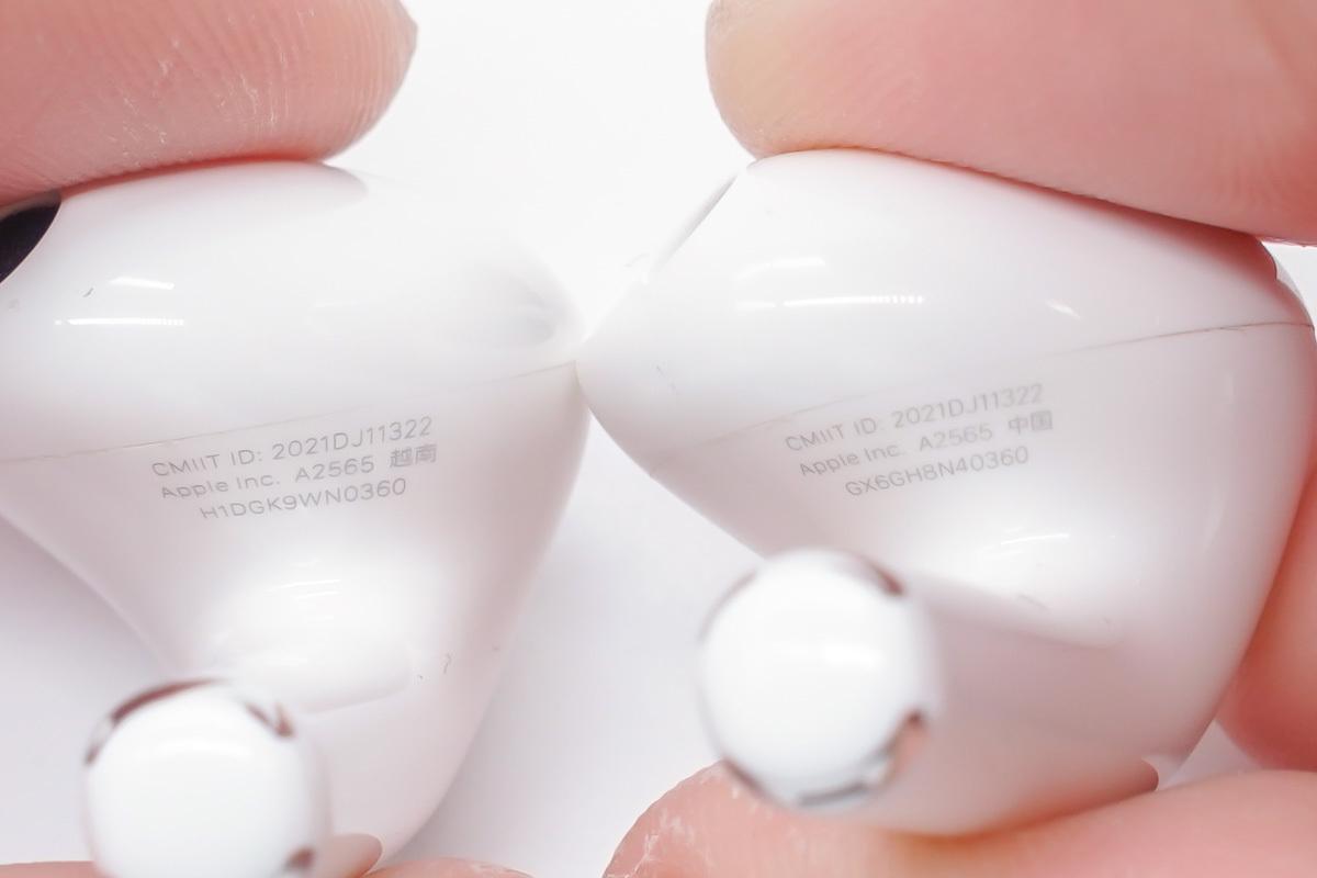 苹果airpods3与原装对比,苹果airpods2越南制造和中国制造