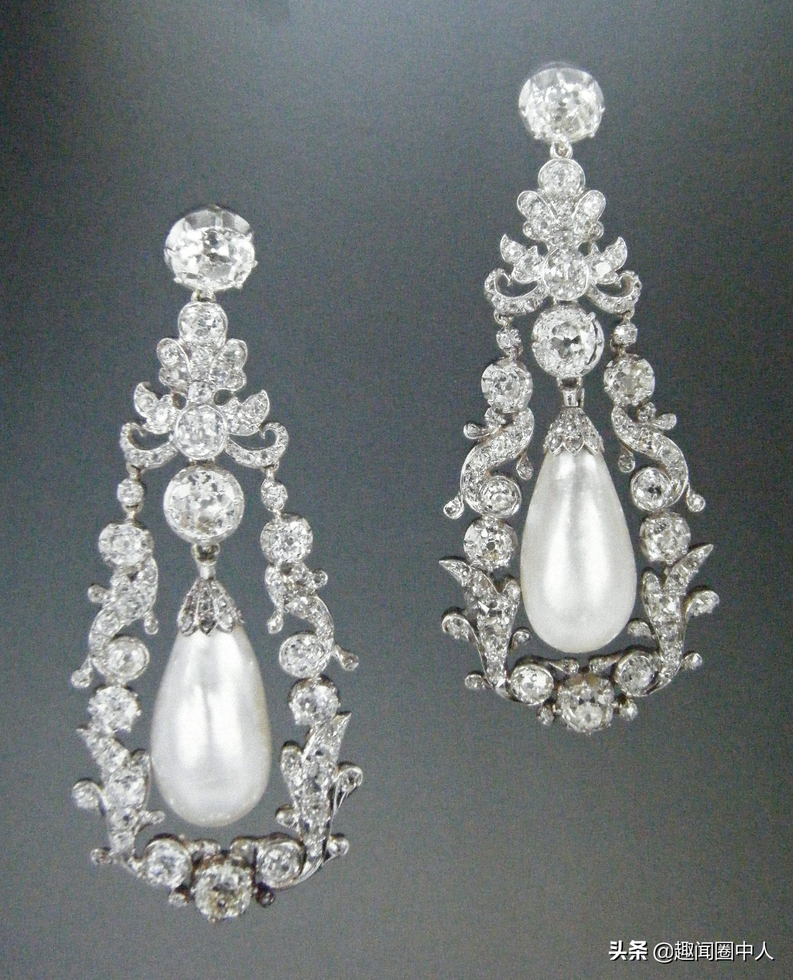 凯特王妃钻石吊坠耳环,法式皇室宫廷奢华宝石耳环