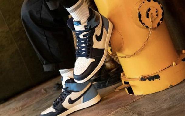 aj1黑曜石高帮上脚试穿,aj1黑曜石北卡蓝纯原和高版本区别