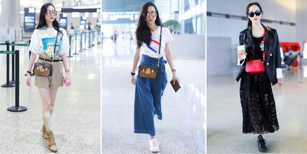 36岁韩雪机场条纹短裤坐姿,36岁韩雪气质百变台上造型御姐