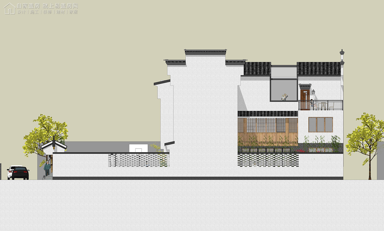 三层新中式别墅全套设计图纸,新中式合院别墅户型图纸