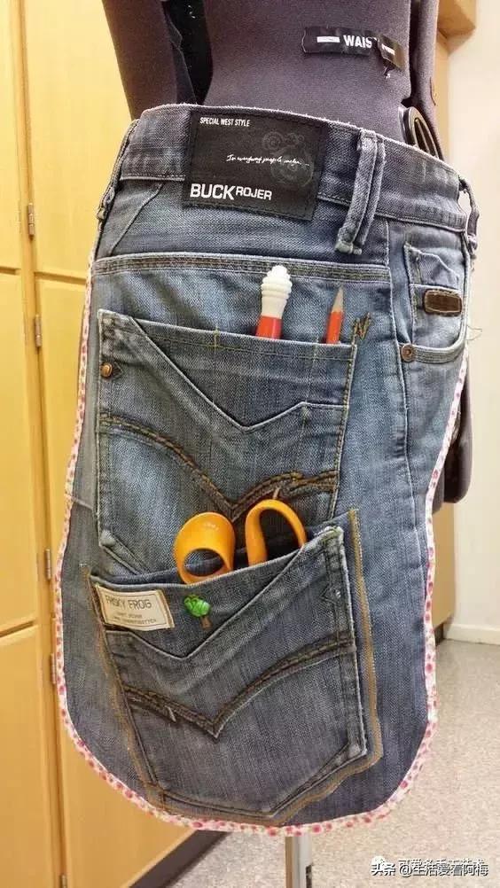 牛仔裤旧物改造手工制作小学生,废旧牛仔裤各种改造图解
