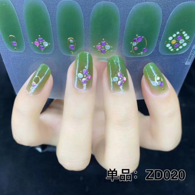 美甲贴教程视频,美甲贴款式图片