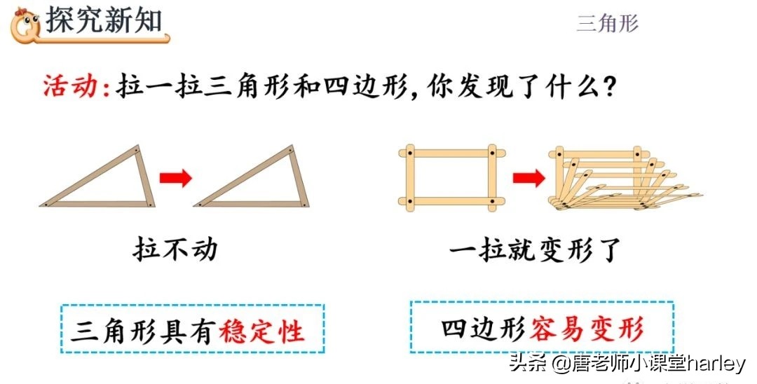 小学四年级数学三角形性质知识点,四年级下册数学三角形的特性讲解