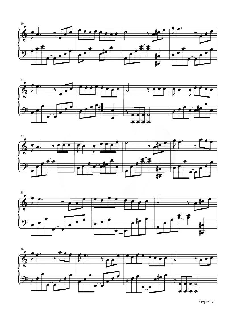 钢琴谱夏日,钢琴谱夏日时光