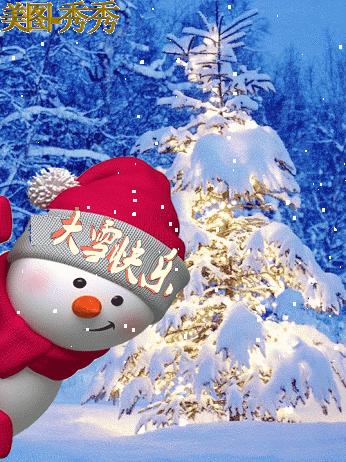 下大雪注意路滑动态表情,大雪问候动态图片