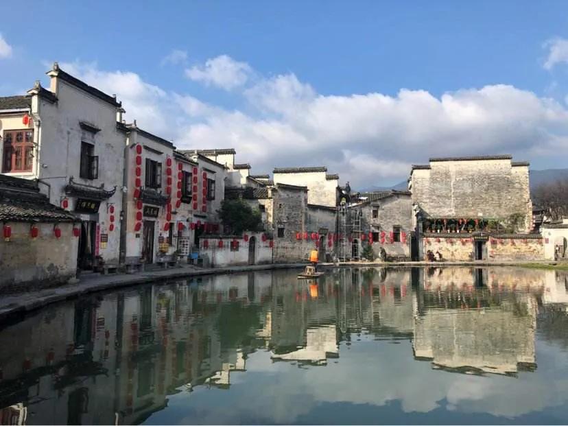 安徽宏村一幅水墨山水画,安徽宏村风景中国画