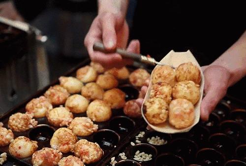 日本卖章鱼烧,日本大阪网红章鱼烧