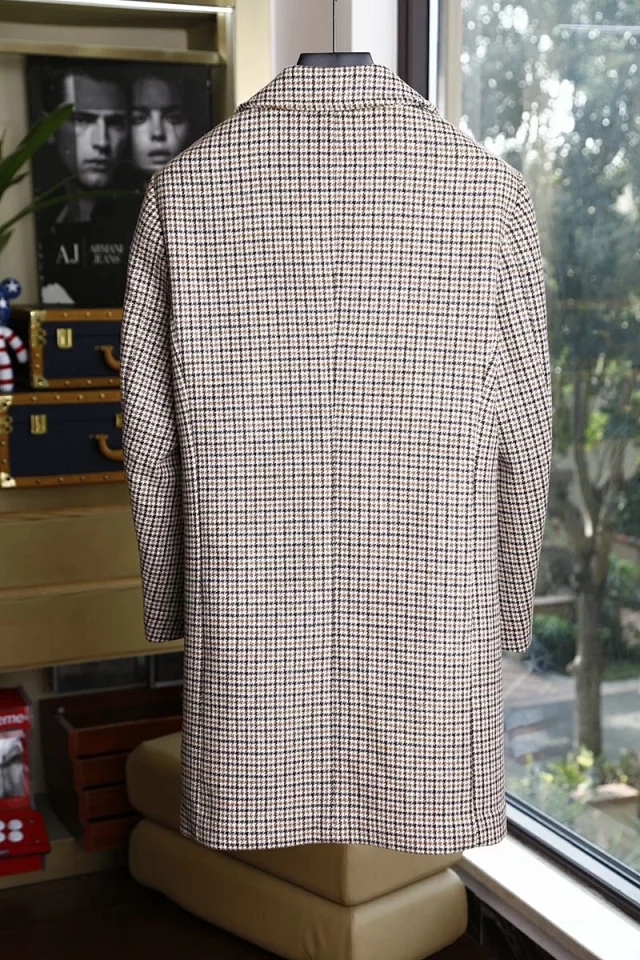 巴宝莉经典千鸟格男士风衣大衣外套，吴亦凡同款