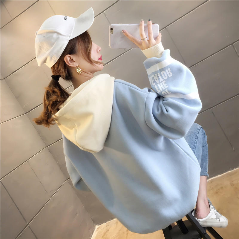 「女装」最新款式宽松加绒连帽卫衣/089654