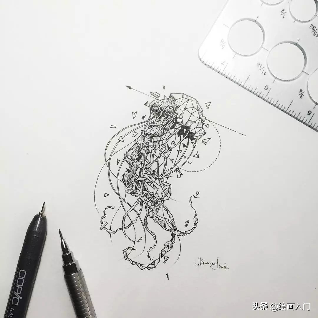 插画铅笔手绘小动物,针管笔手绘黑白画设计